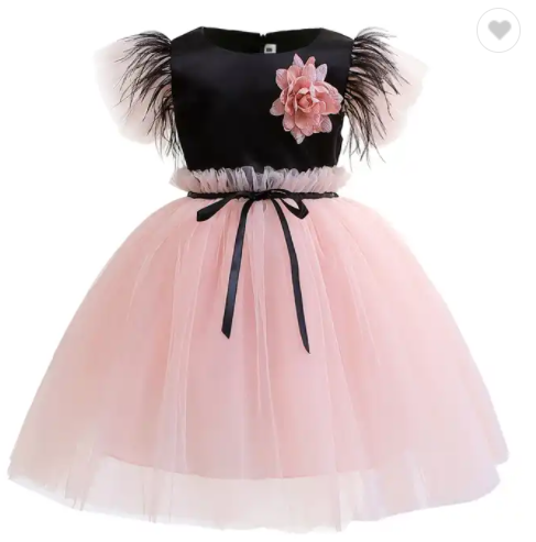 pink and black party dress